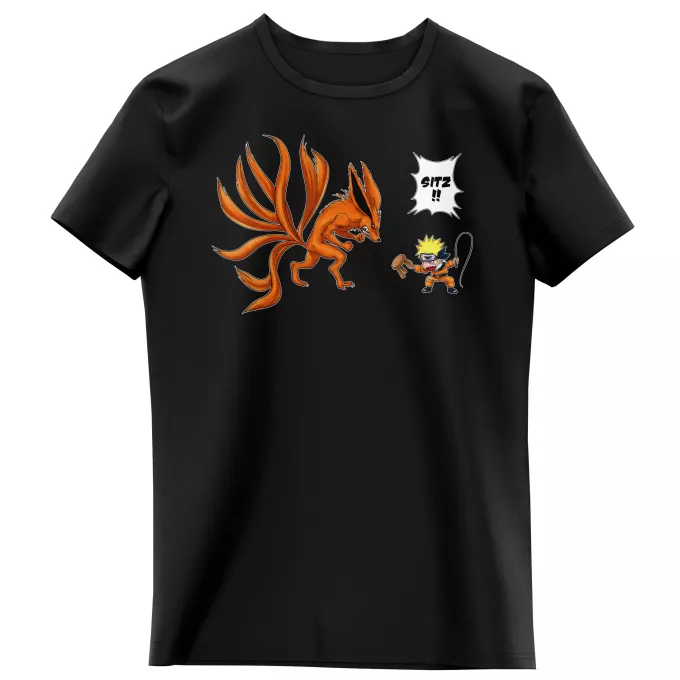 Mädchen Kinder T-Shirts Parodie auf Naruto Naruto und Kyubi - Kurama
