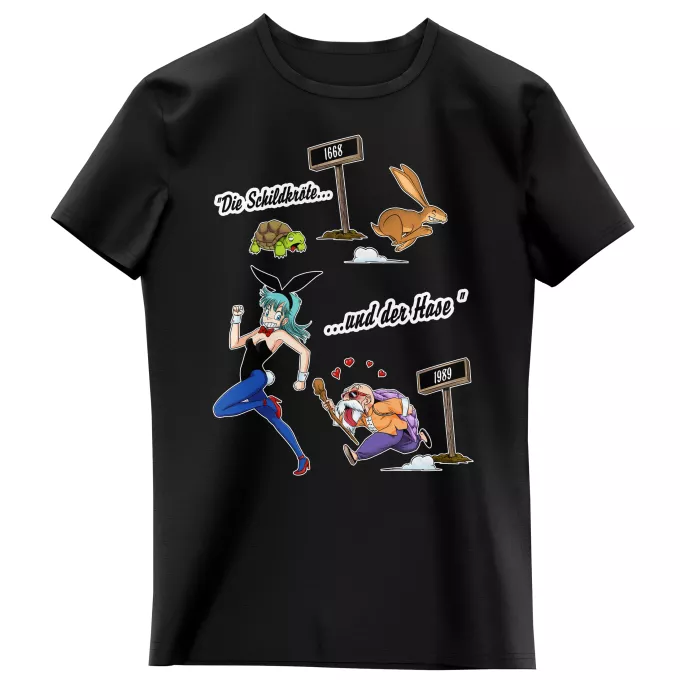 Mädchen Kinder T-Shirts Parodie auf Dragon Ball Bulma und Muten Roshi