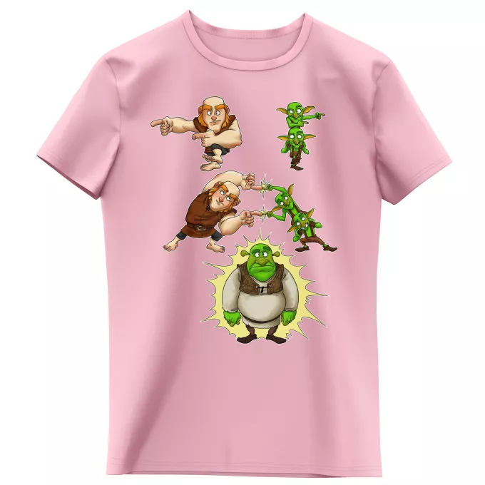 Mädchen Kinder T-Shirts Parodie auf Clash Royale Shrek und die Giant und der Gobelins