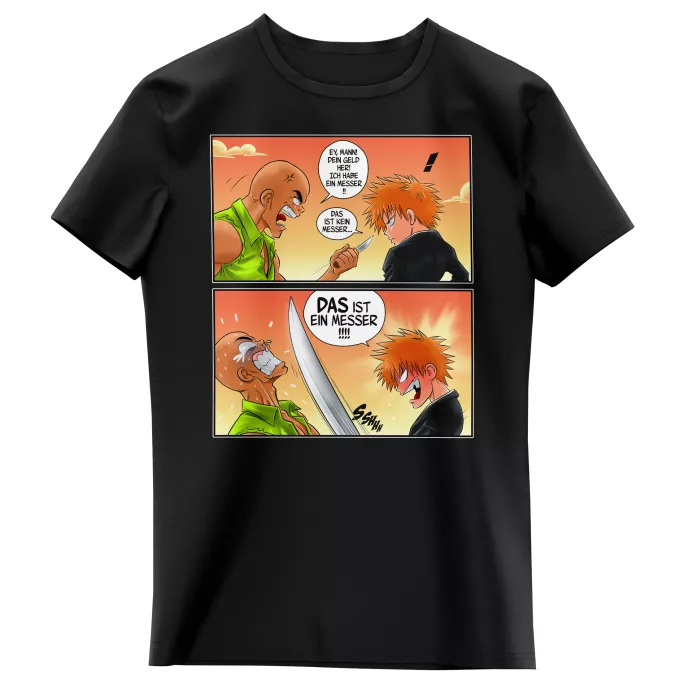 Mädchen Kinder T-Shirts Parodie auf Bleach Ichigo Kurosaki und Crocodile Dundee