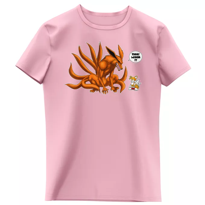 Camisetas Niñas Parodia Naruto Tails y Kyubi
