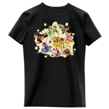 Mario Flickor barnens T-shirts “Mario, Link, Fox, Bowser, Pikachu och Wario” – Parodi Super Smash Bros
