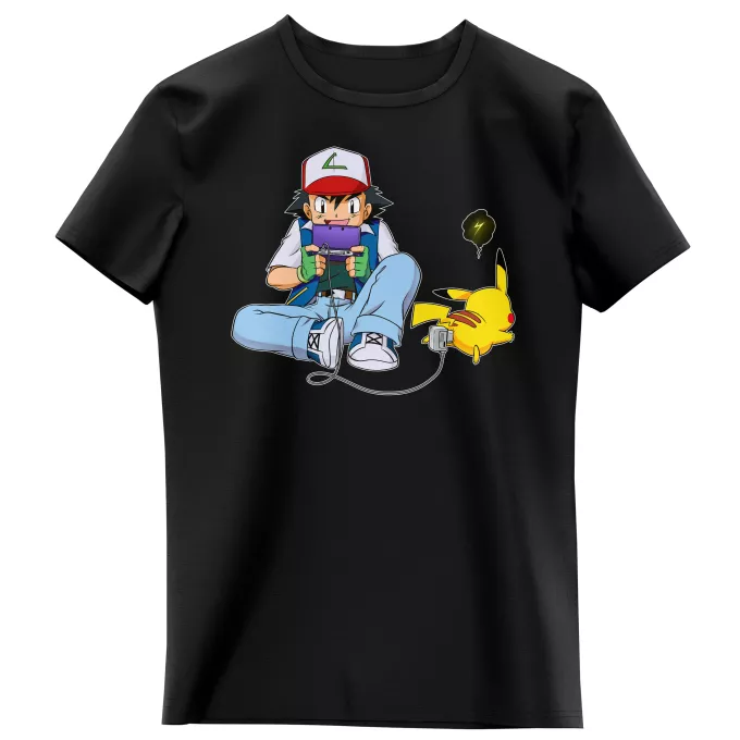 Girls Kids T-shirts Parody of Pokémon Pikachu and Ash Ketchum