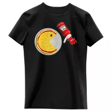 Mädchen Kinder T-Shirt “Gamer Pizza” – Parodie auf Pacman