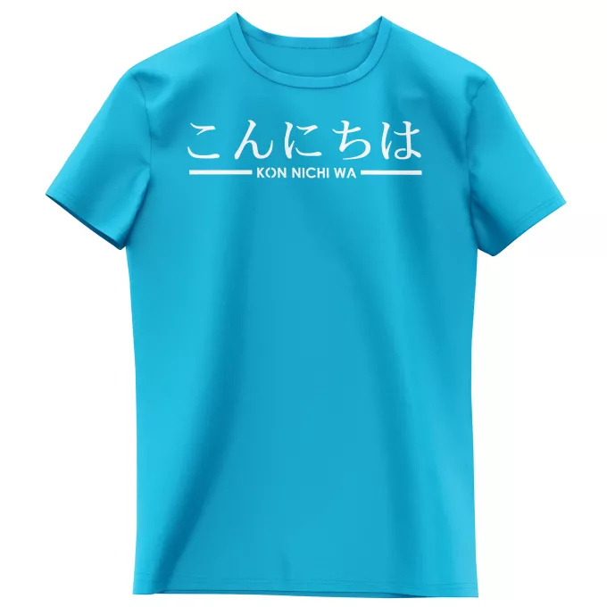 T-shirts Enfants Filles Parodie Japon Kon Nichi Wa (Bonjour) - manga-konnichiwa-japonais