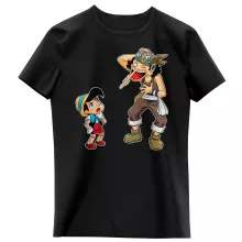 Lysop Mädchen Kinder T-Shirt “Lysop und Pinocchio” – Parodie auf One Piece