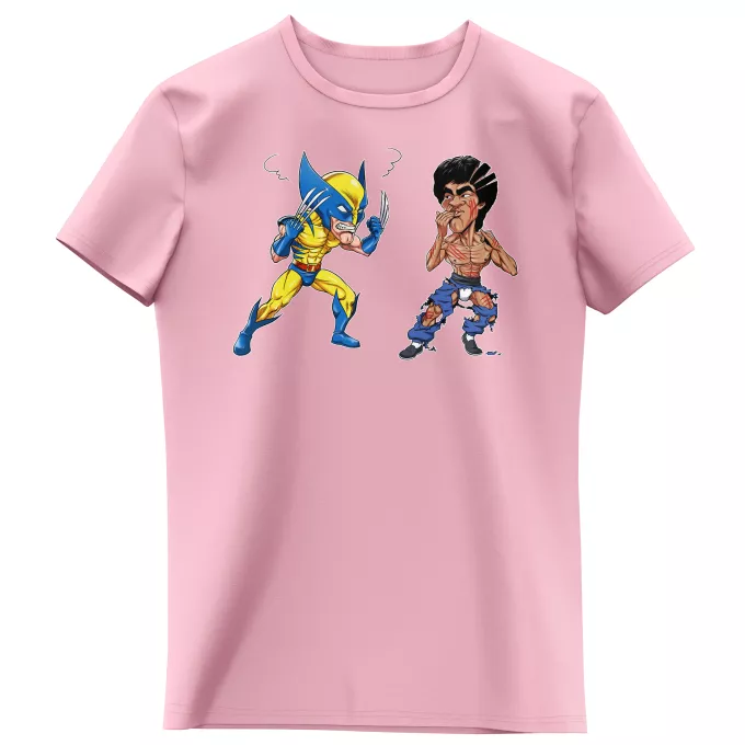 T-shirts Enfants Filles Parodie Wolverine Un amateur de grandes griffes acérés... - Bruce-Lee, Wolverine se prenant pour Chuck Norris