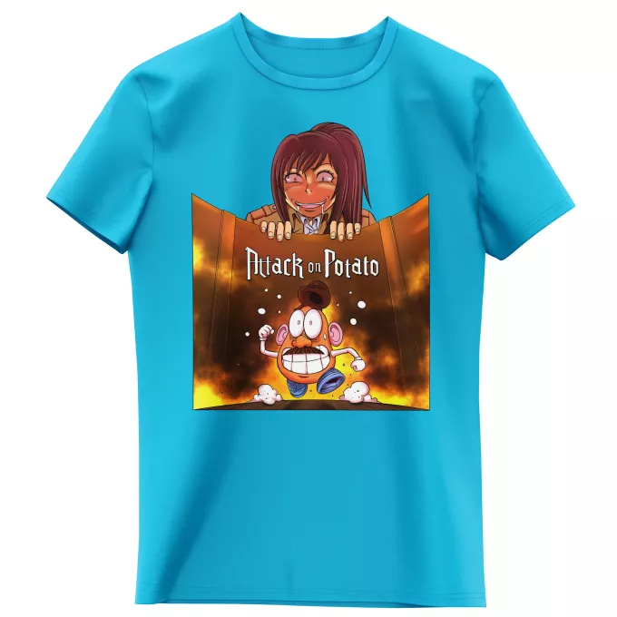 Flickor barnens T-shirts Parodi Toy Story Sasha Braus från Attack on Titan och Mr Potato Head från Toy Story - Den kolossala Titan