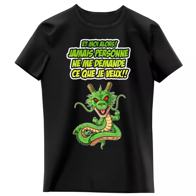T-shirts Enfants Filles Parodie Dragon Ball Z - DBZ Jamais personne me demande ce que je veux - Shenron