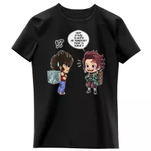 T-shirt Enfant Fille Tanjiro Kamado « Une Pandora Box démoniaque ! » – Parodie Saint Seiya