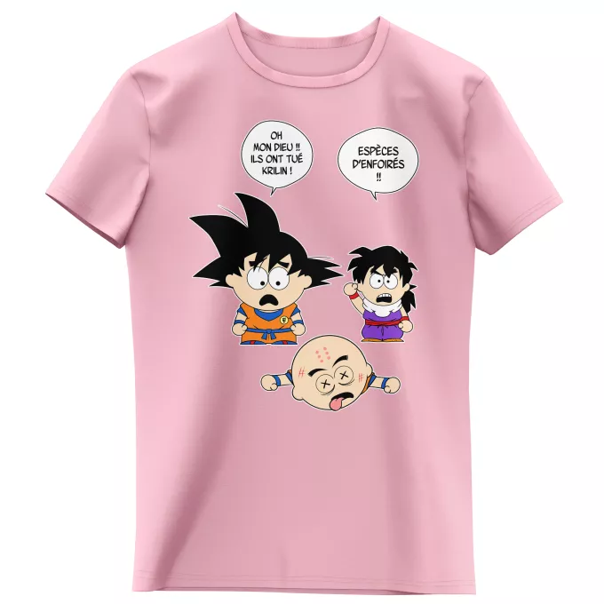 T-shirts Enfants Filles Parodie Dragon Ball Z - DBZ Le comique de répétition... - Sangoku, Crilin, Sagohan
