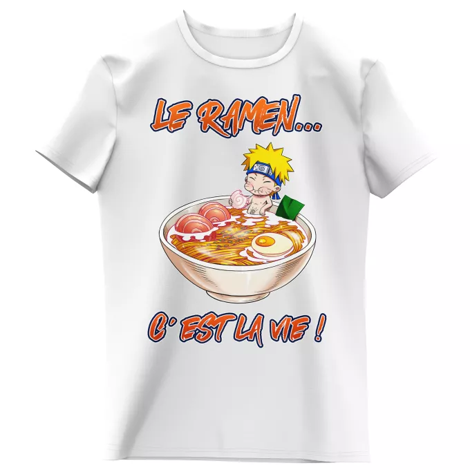 T-shirts Enfants Filles Parodie Naruto Le Ramen... C'est la vie ! - Naruto Uzumaki