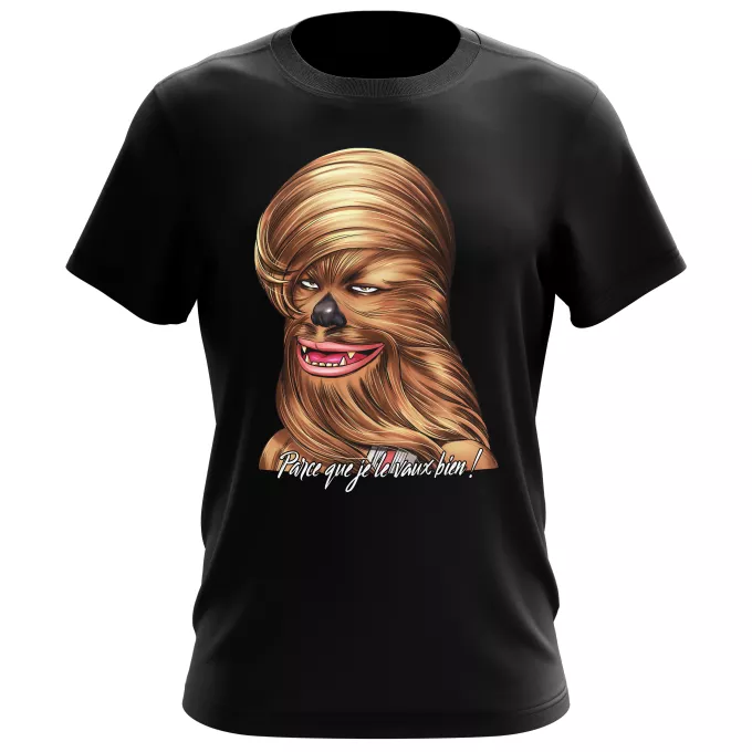 T-shirts Hommes Parodie Star Wars Parce qu'il le vaut bien... ! - Chewbacca aka Chewie