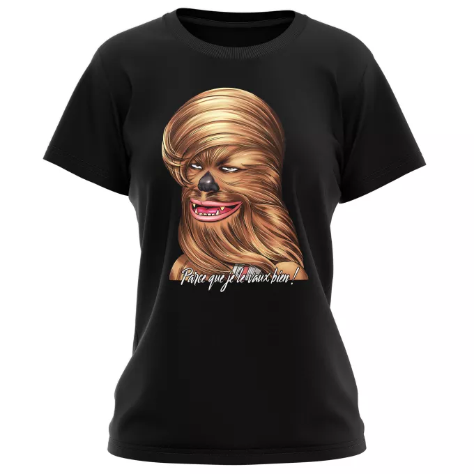 T-shirts Femmes Parodie Star Wars Parce qu'il le vaut bien... ! - Chewbacca aka Chewie