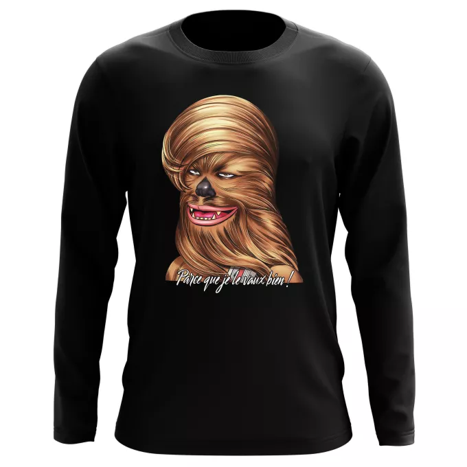 T-Shirts manches longues Parodie Star Wars Parce qu'il le vaut bien... ! - Chewbacca aka Chewie