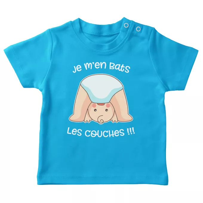 T-shirts bébé Parodie Bébé Humour Je m'en bats les couches ! - Bébé Comique