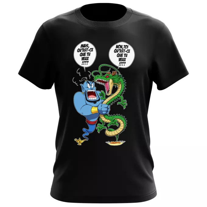 Magliette da Uomini Paoridia Dragon Ball Z - DBZ Il drago Shenron e il genio di Aladdin
