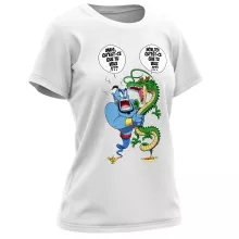 Der Drache Shenron Damen T-shirt “Der Drache Shenron und Aladins Genie” – Parodie auf Dragon Ball Z