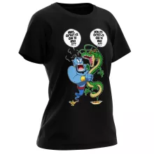 T-shirt Femme Le dragon Shenron « De Bonne Volonté mais de mauvaise foi ! » – Parodie Dragon Ball Z