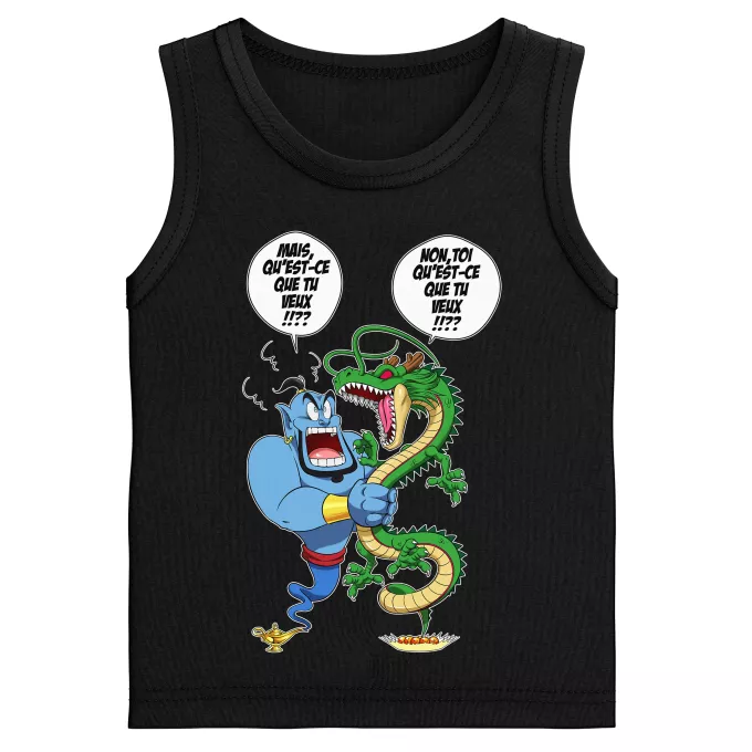 Boys Kids Tank Tops Parody of Dragon Ball Z - DBZ The dragon Shenron and the genie of Aladdin
