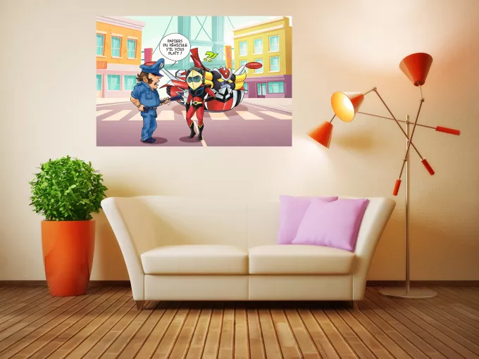 Affiche HD / Poster HD Parodie Goldorak Papiers du véhicule s'il vous plaît ! - Actarus