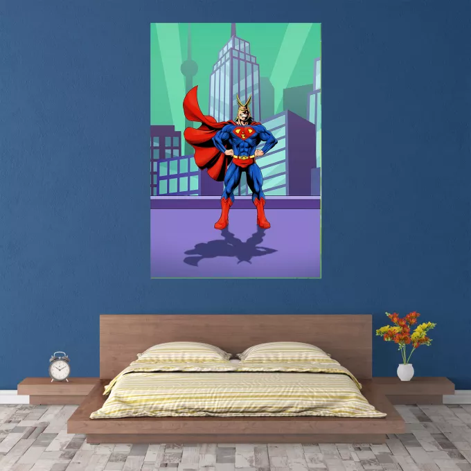 Affischer Parodi My Hero Academia All Might X Stålmannen