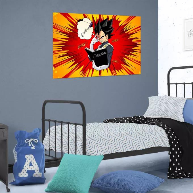Affiche HD / Poster HD Parodie Dragon Ball Super Une idée fixe... - Végéta de Dragon Ball Super, le Death Note