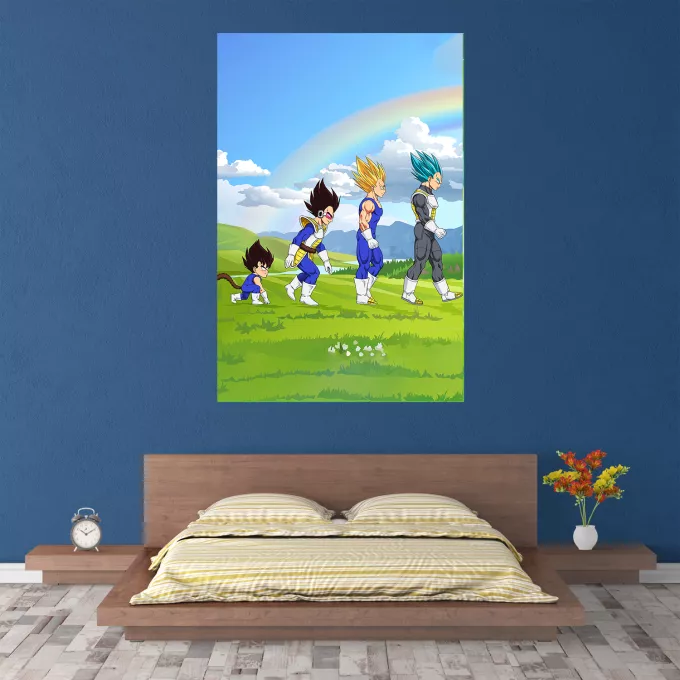 Posters Parodie auf Dragon Ball Z - DBZ Vegeta - Evolutionstheorie - Super-Saiyajin Vegeta, Vegeta Super Saiyajin Blue