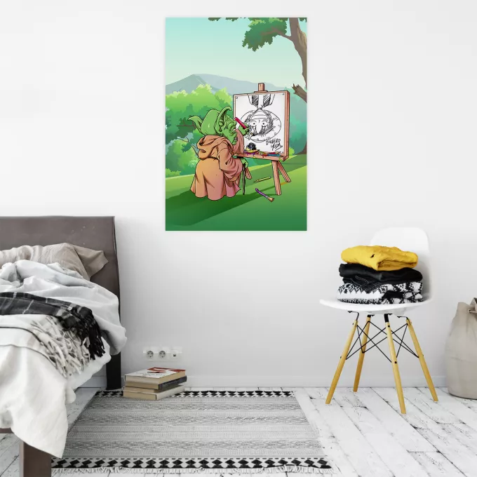 HD Posters Parodia One Piece Eiichiro Yoda que dibuja a Luffy al revés