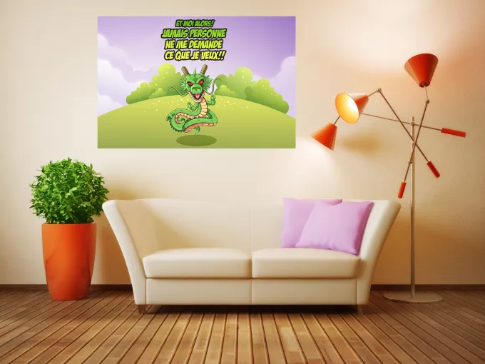 Affiche HD / Poster HD Parodie Dragon Ball Z - DBZ Jamais personne me demande ce que je veux - Shenron
