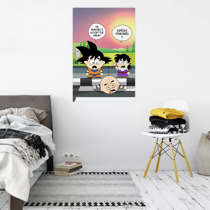 Affiche HD / Poster HD Parodie Dragon Ball Z - DBZ Le comique de répétition... - Sangoku, Crilin, Sagohan