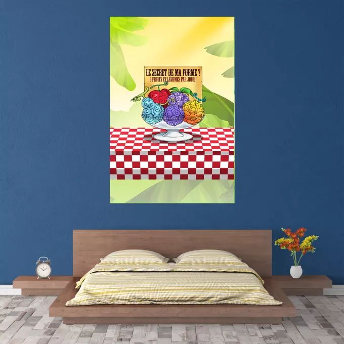 Affiche HD / Poster HD Parodie One Piece 5 Fruits et légumes par jour - Fruit du Démon