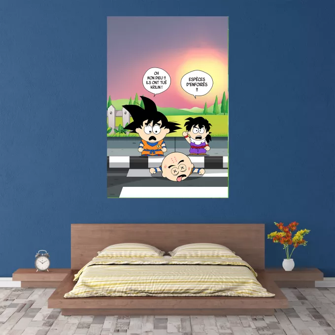 Affiche HD / Poster HD Parodie Dragon Ball Z - DBZ Le comique de répétition... - Sangoku, Crilin, Sagohan