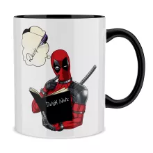 Tazza con maniglia e interno colorato (Rosso Borgogna) - Parodia Deadpool - Deadpool (Tazza di qualità premium - Stampata in Francia - Rif : 1268)