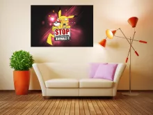 Affiche HD / Poster HD Pikachu « Stop à la Maltraitance animale !! » – Parodie Pokémon