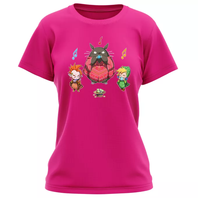 Camisetas Mujer Parodia Zelda Ocarina Orchestra - Totoro, Link, Tapion