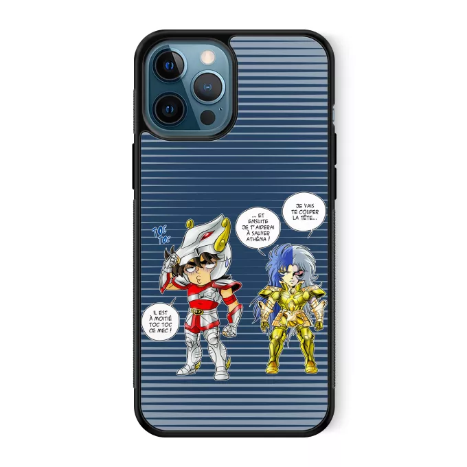 Coque pour téléphone portable iPhone 12 Pro Max Parodie Saint Seiya Une histoire de dingue... - Seiya de Pégase, Saga chevalier d'or des Gémeaux