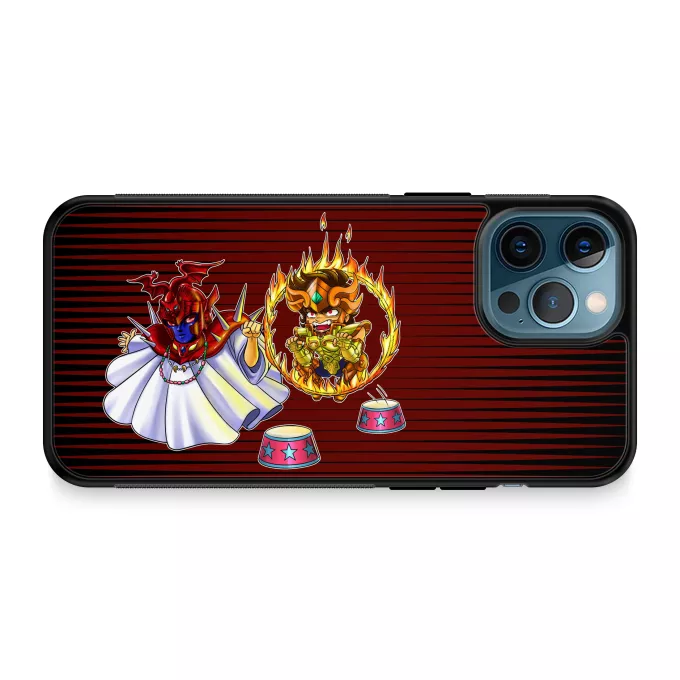 Hoesje voor iPhone 12 Pro Max Parodie Saint Seiya Pegasus Seiya, Aiolia Leo en Grote Paus