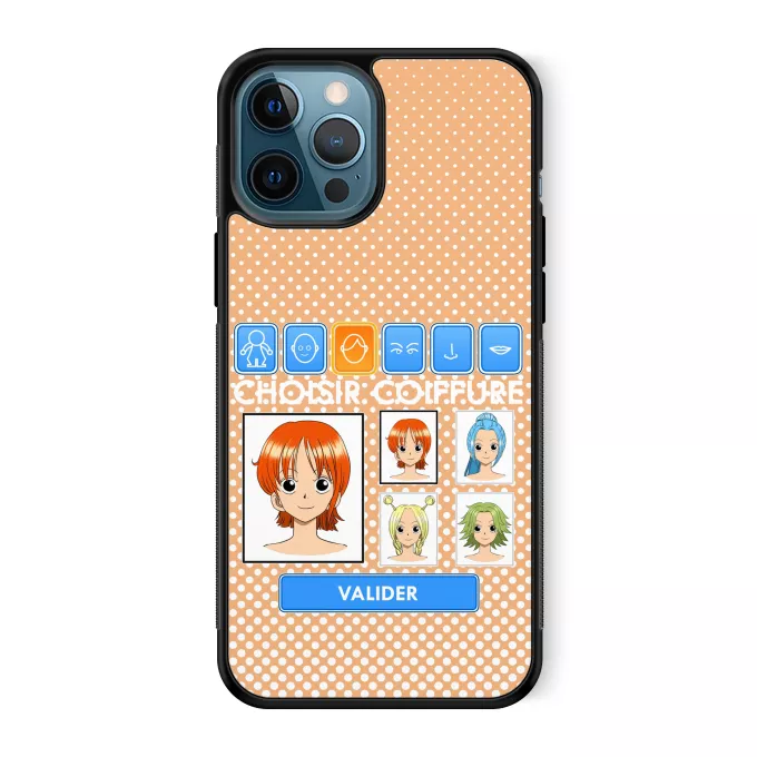 Coque pour téléphone portable iPhone 12 Pro Max Parodie One Piece Générateur de personnages :) - Nami, Vivi