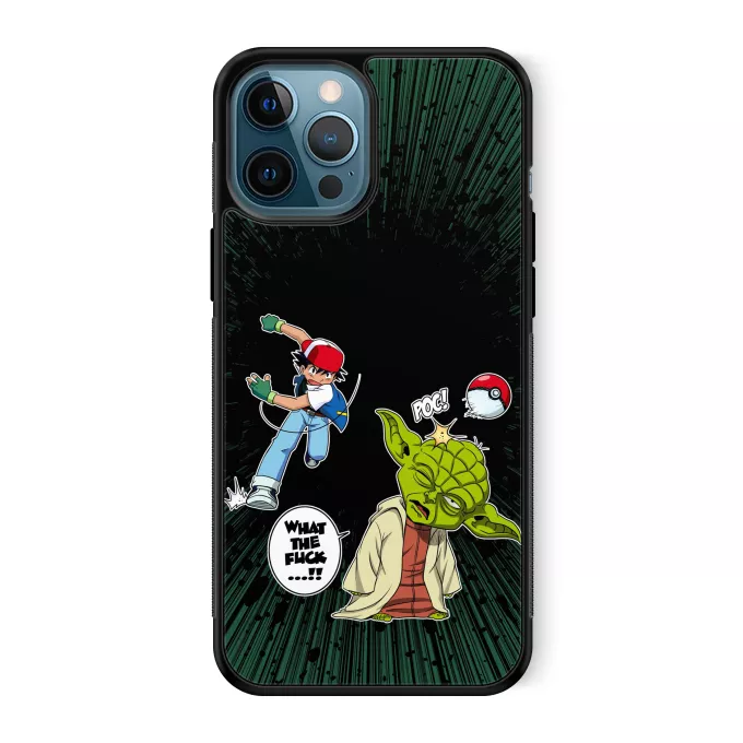 Estojo iPhone 12 Pro Max Paródia Pokémon Yoda e Ash Ketchum