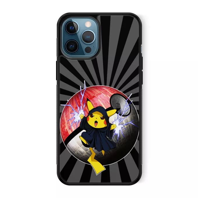 Estojo iPhone 12 Pro Max Paródia Pokémon Pikachu e Darth Sidious
