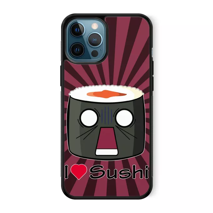Coque pour téléphone portable iPhone 12 Pro Max Parodie Japon Culture I Love Sushi ! NOOOO !!