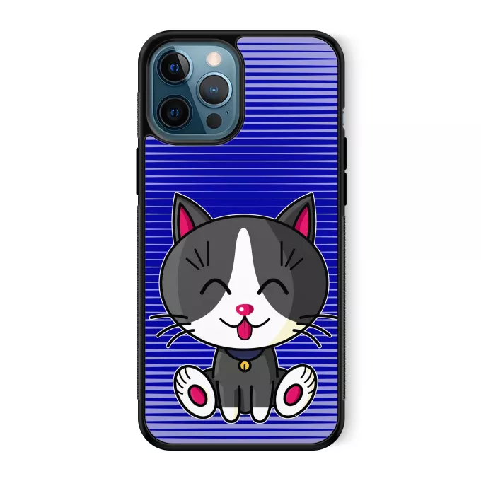 Coque pour téléphone portable iPhone 12 Pro Max Parodie Kawaii Baby Cats Kawaii Baby Cat (blanc et gris)