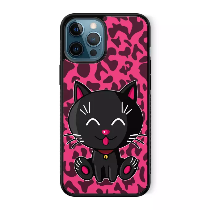 Coque pour téléphone portable iPhone 12 Pro Max Parodie Kawaii Baby Cats Kawaii Baby Cat (noir)