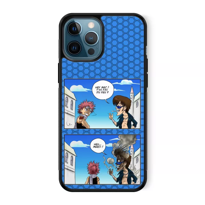 Coque pour téléphone portable iPhone 12 Pro Max Parodie Fairy Tail Hey mec, t'as pas du feu ? - Natsu Dragnir