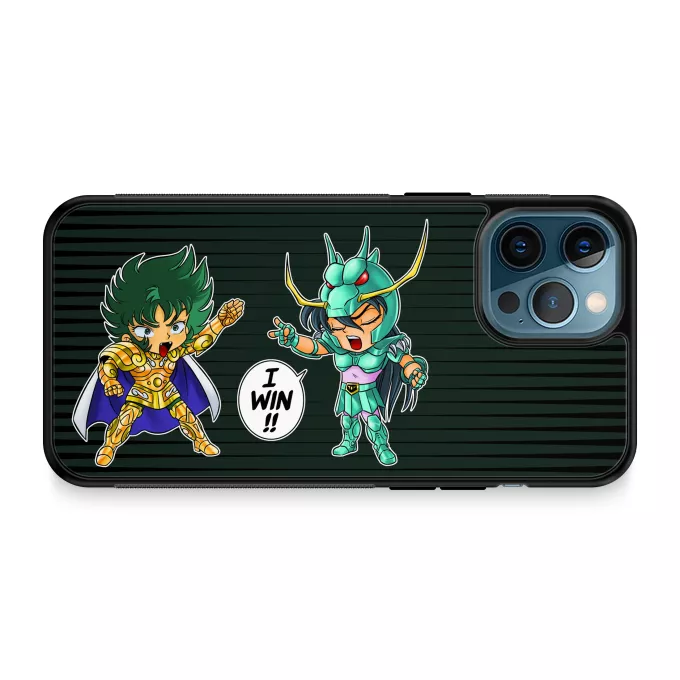 Hoesje voor iPhone 12 Pro Max Parodie Saint Seiya Capricorn Shura en Dragon Shiryu