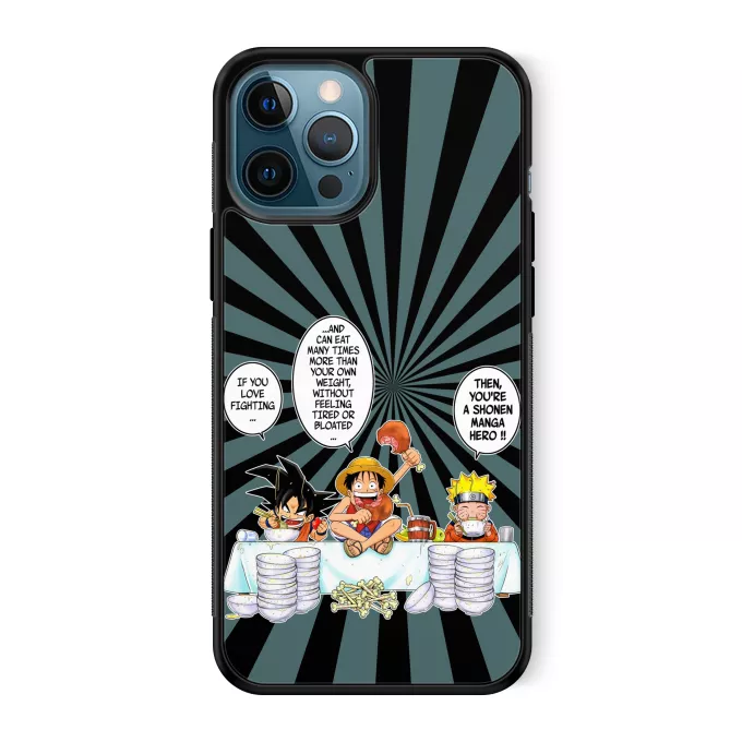 iPhone 12 Pro Max Phone Case Parody of Naruto Son Goku, Naruto and Luffy