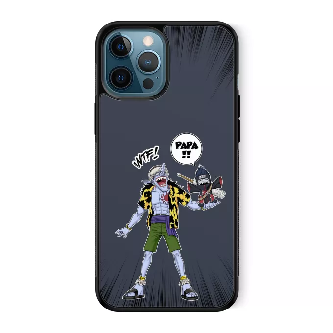 Coque pour téléphone portable iPhone 12 Pro Max Parodie Naruto Papa... WTF !! - Arlong, Kisame
