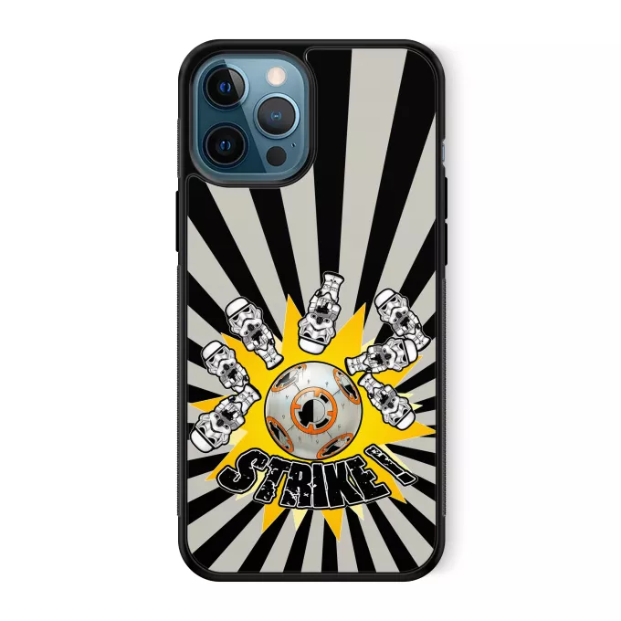 Funda para iPhone 12 Pro Max Parodia Star Wars BB-8 y de los Stomtroopers