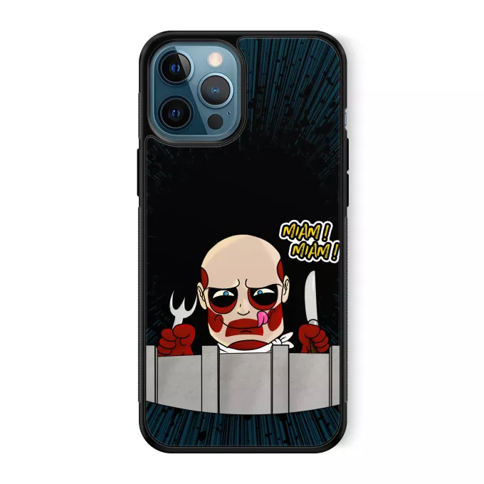 Fodral för iPhone 12 Pro Max Parodi Attack on Titan Den kolossala Titan
